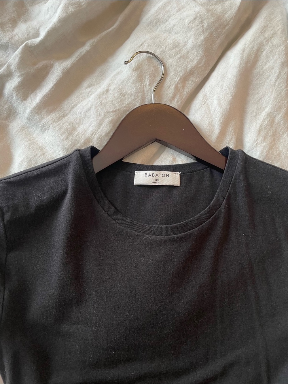 Babaton Black Minimal Crew Dress